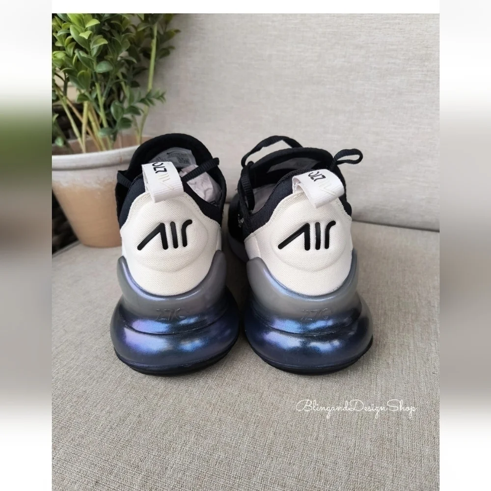 Swarovski Nike Air Max 270 Black Sneakers made with Crystals Women's Shoes